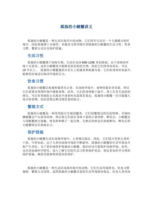 孤独的小螃蟹讲义