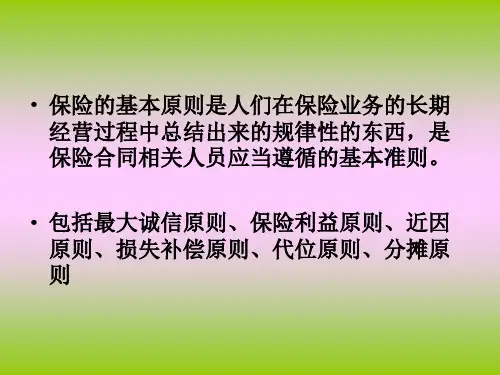 保险的基本原则介绍PPT课件