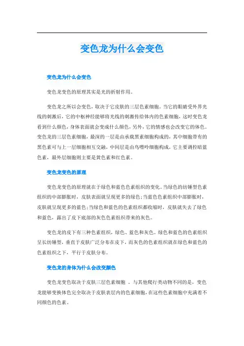 变色龙为什么会变色