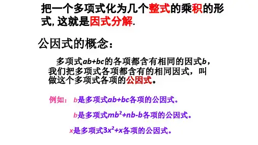 提公因式法 课件