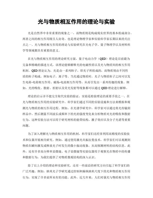 光与物质相互作用的理论与实验