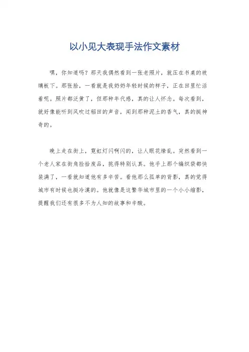以小见大表现手法作文素材