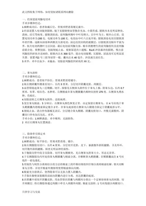 泌尿外科手术记录