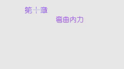 工程力学10弯曲内力PPT课件