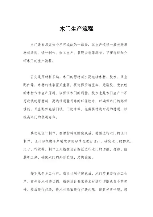 木门生产流程