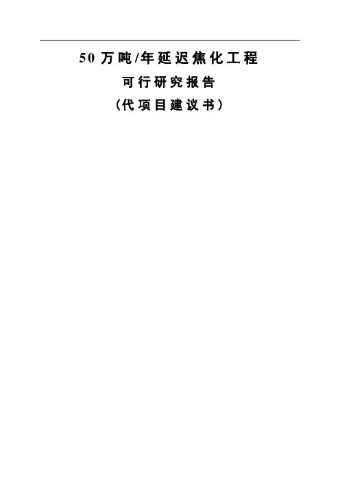 万吨年延迟焦化工程可行研究报告代项目建议精品文档55页