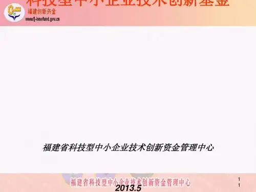 科技型中小企业技术创新基金项目申报概述(PPT 92张)