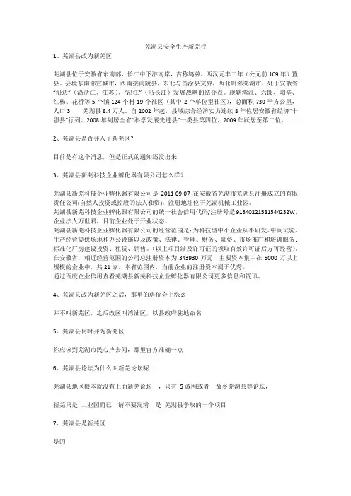 芜湖县安全生产新芜行安全生产