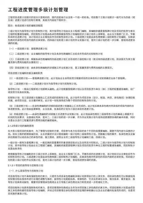 工程进度管理多级计划管理