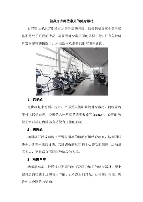 健身房有哪些常见的健身器材
