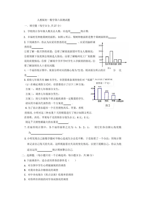 人教版初一数学第六章测试题