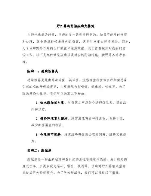 野外养鸡防治疾病九措施