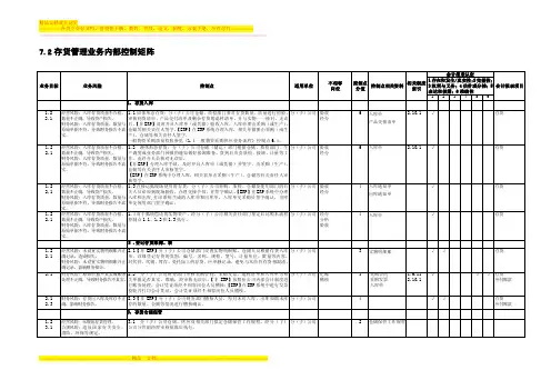 存货内控矩阵