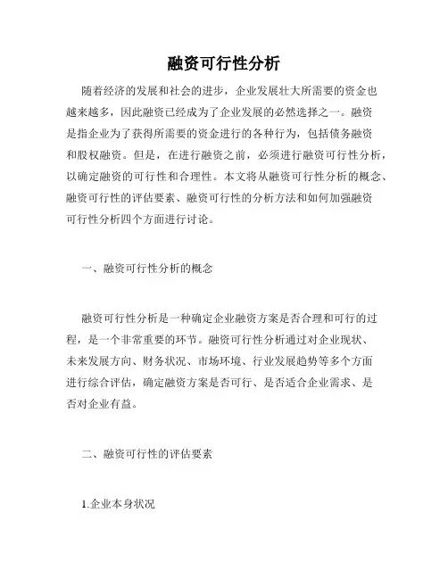 融资可行性分析