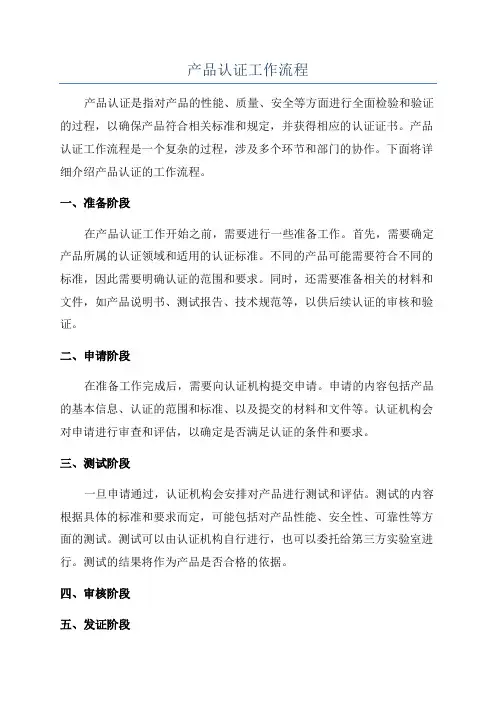 产品认证工作流程