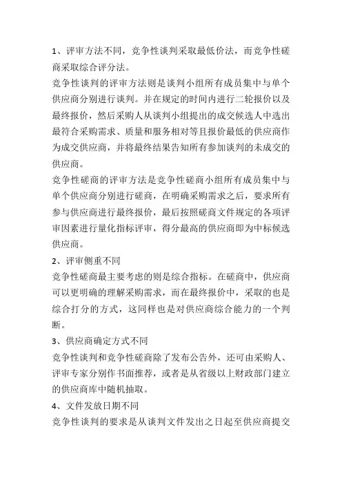 竞争性谈判和磋商