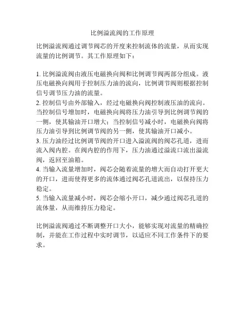 比例溢流阀的工作原理