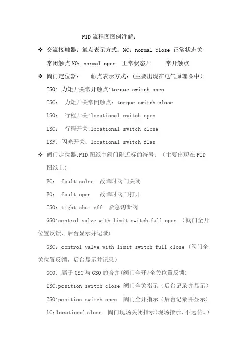 PID流程图图例注解