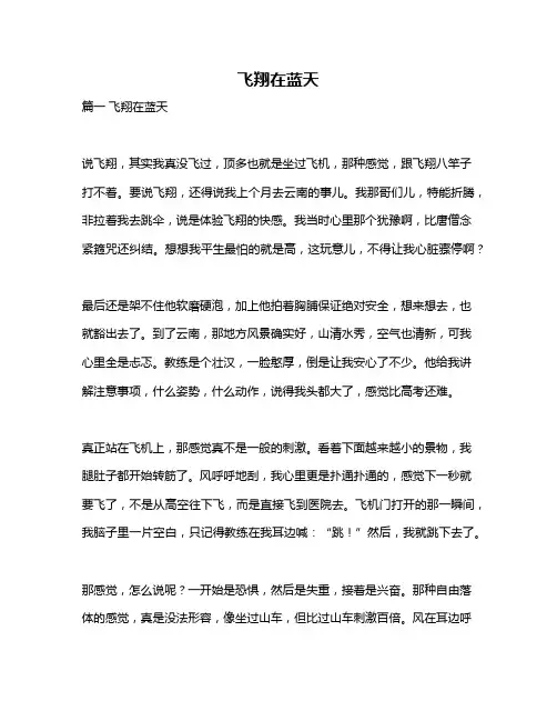作文《飞翔在蓝天》