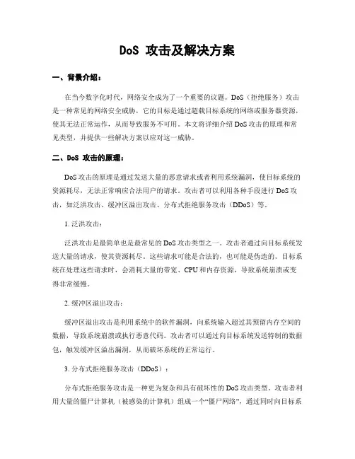 DoS 攻击及解决方案