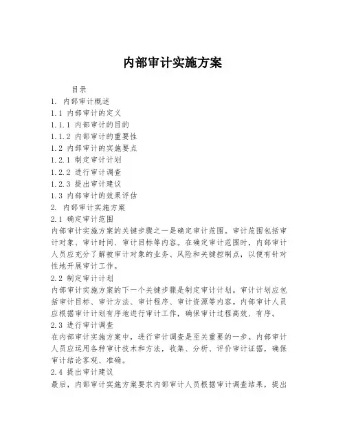 内部审计实施方案