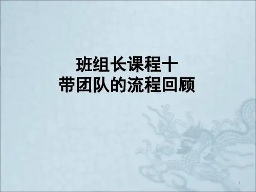 班组长课程团队的管理ppt课件