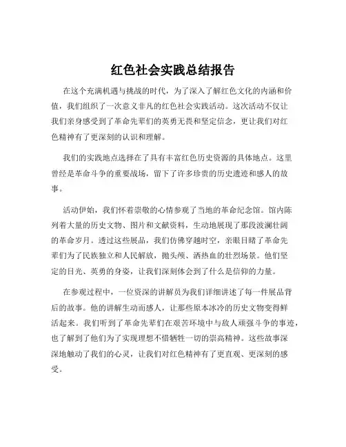 红色社会实践总结报告
