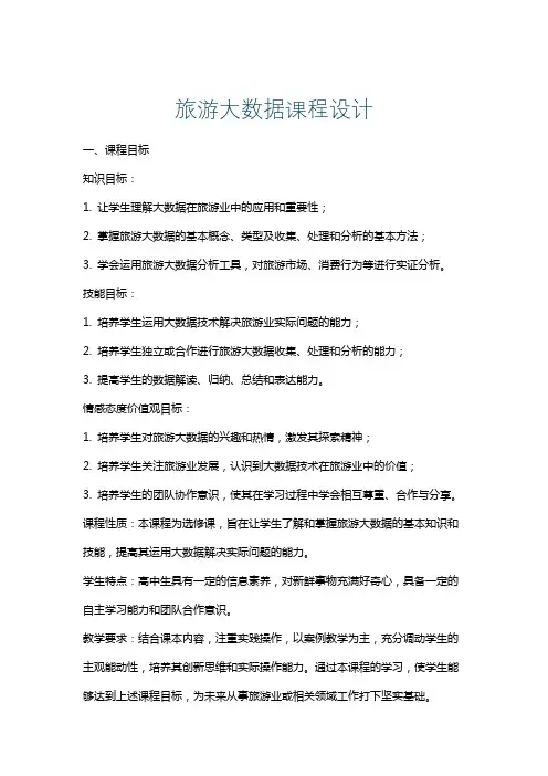 旅游大数据课程设计