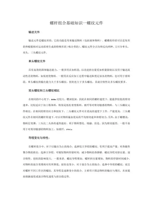 螺杆组合基础知识-螺纹元件