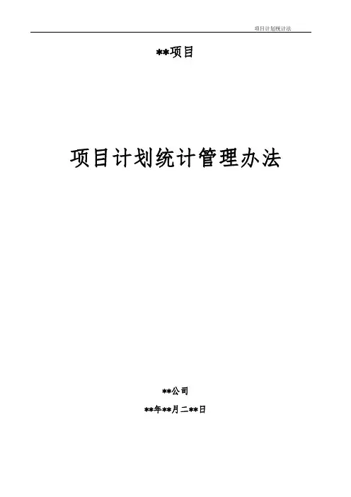 计划统计管理办法-模板
