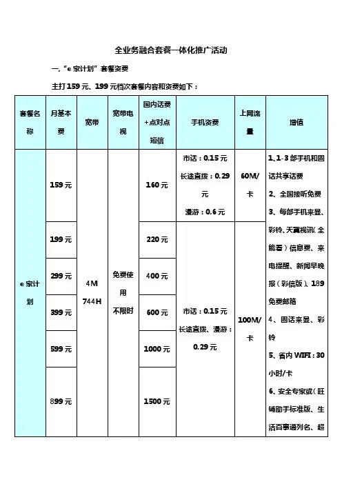 电信收费标准新政策营业员版
