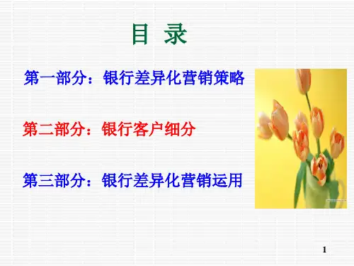 商业银行市场细分与差异化营销(1)