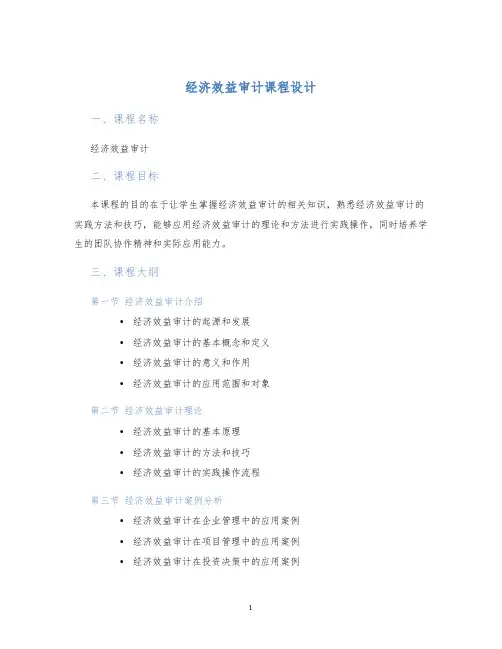经济效益审计课程设计