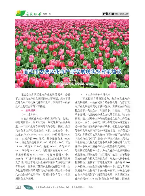 丽江市古城区花卉产业发展现状及对策建议