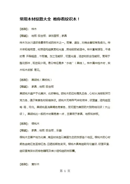 常用木材纹路大全精品文档19页