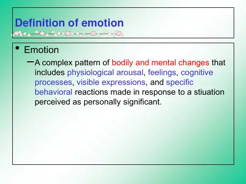 (心理学与生活课件)6Chapter 12 emotion 2