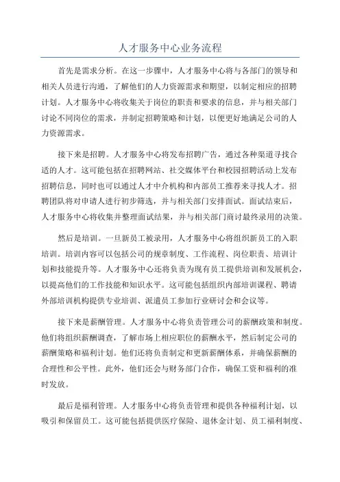 人才服务中心业务流程