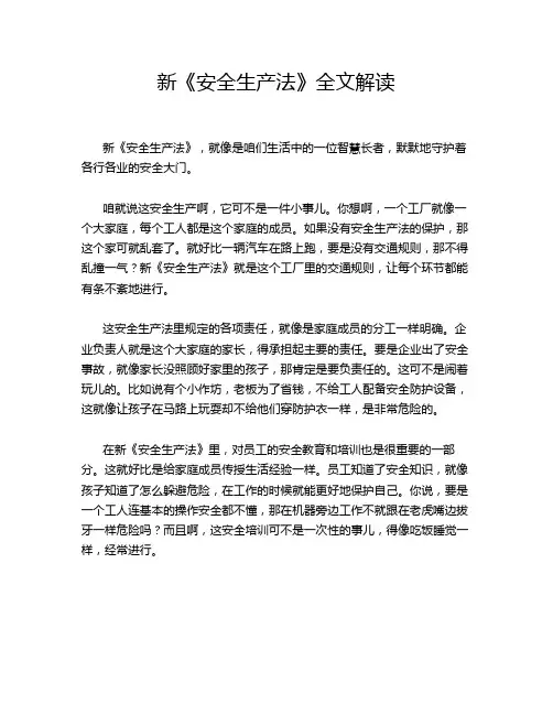 新《安全生产法》全文解读