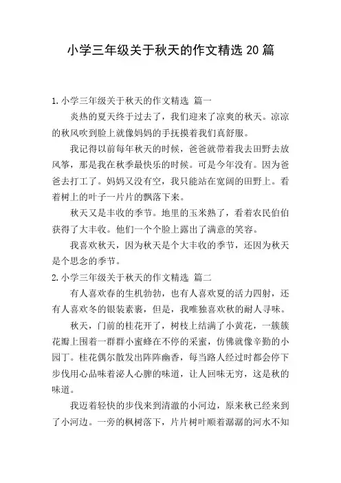 小学三年级关于秋天的作文精选20篇