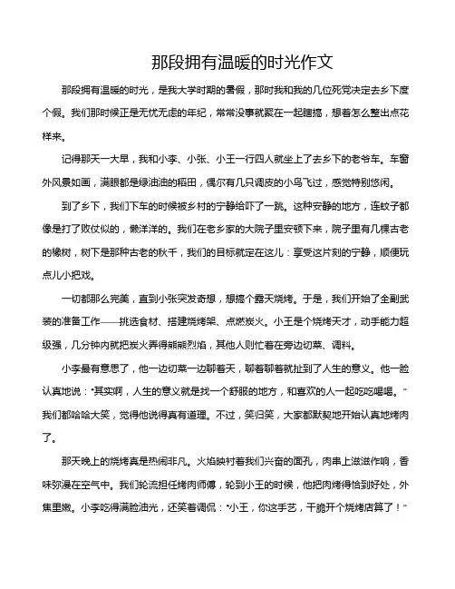 那段拥有温暖的时光作文