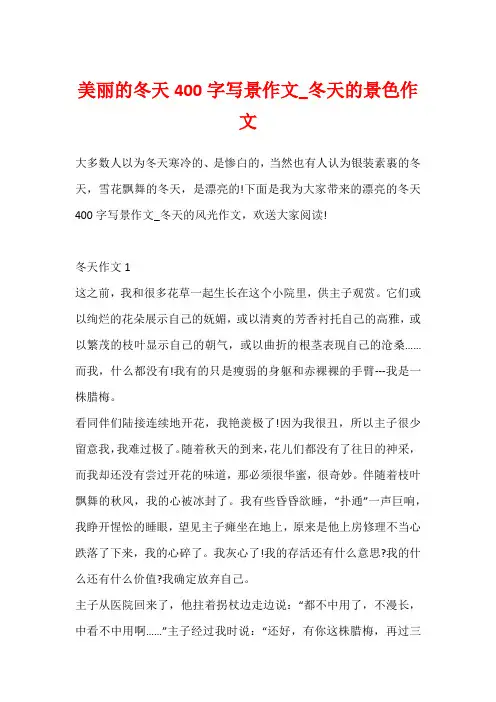 美丽的冬天400字写景作文_冬天的景色作文