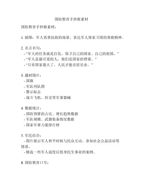 国防教育手抄报素材