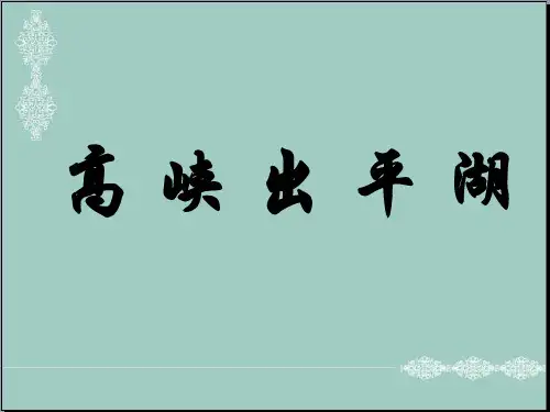 五年级下品德与社会课件-高峡出平湖浙教版 PPT