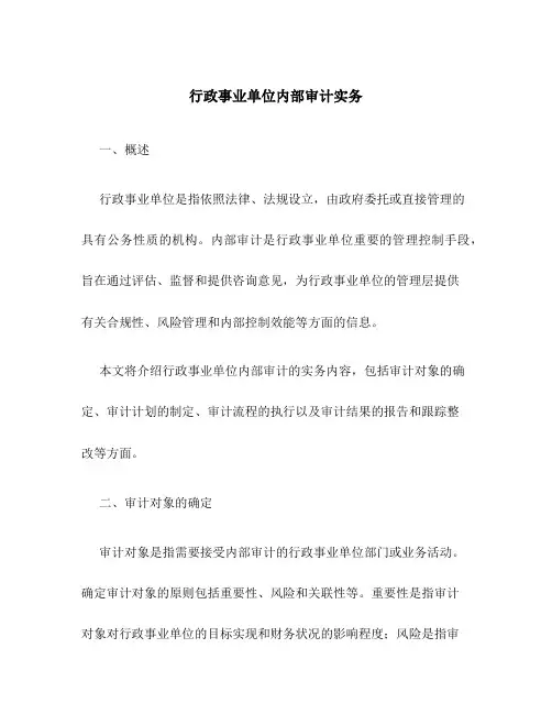 行政事业单位内部审计实务