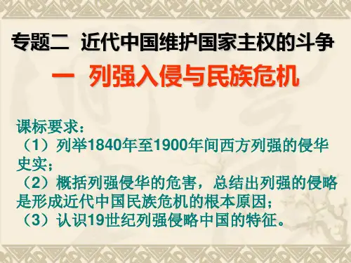 列强入侵与民族危机(复习用)..