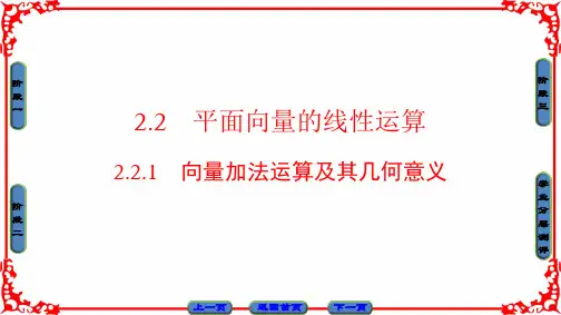 最新高中数学人教A版(课件)必修四 第二章 平面向量 2.2.1 