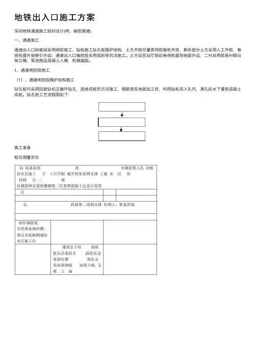 地铁出入口施工方案