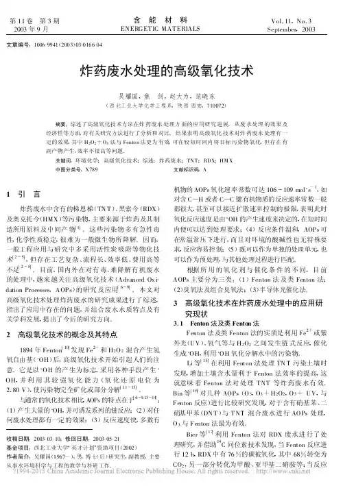 炸药废水处理的高级氧化技术_吴耀国