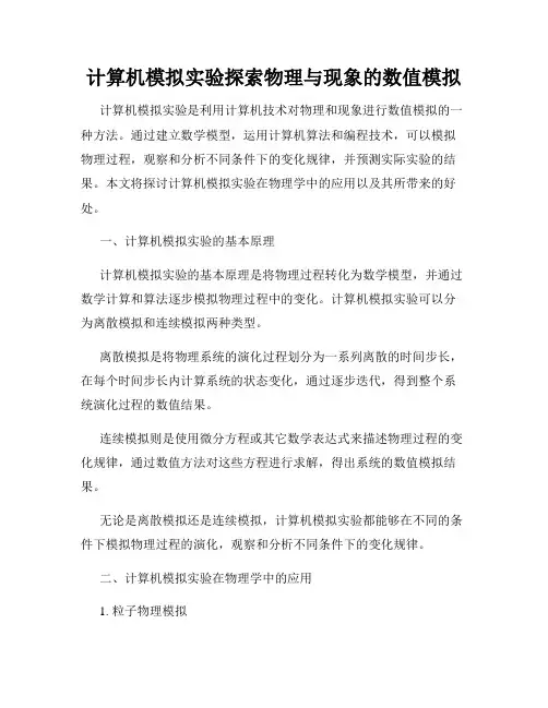 计算机模拟实验探索物理与现象的数值模拟