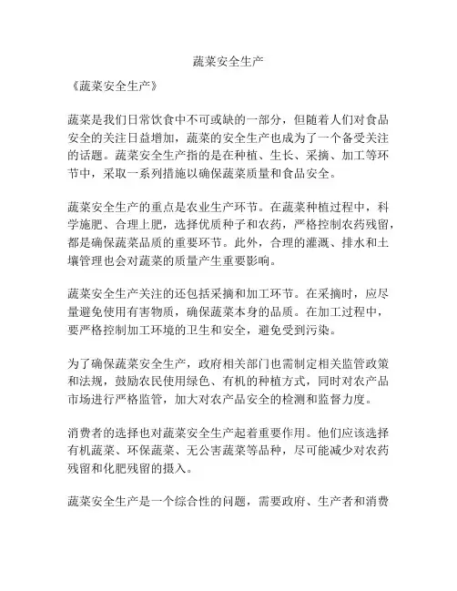 蔬菜安全生产